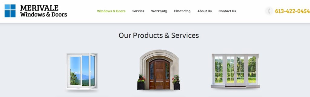 Merivale Windows & Doors Homepage