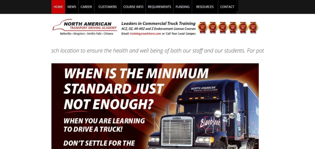 North American Transport Driving Academy Homepage