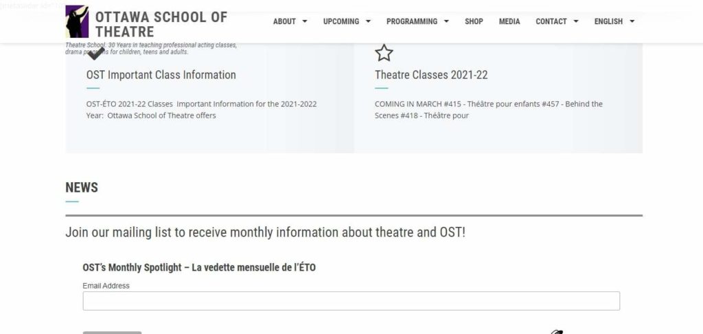 Ottawa School of Theater Homepage