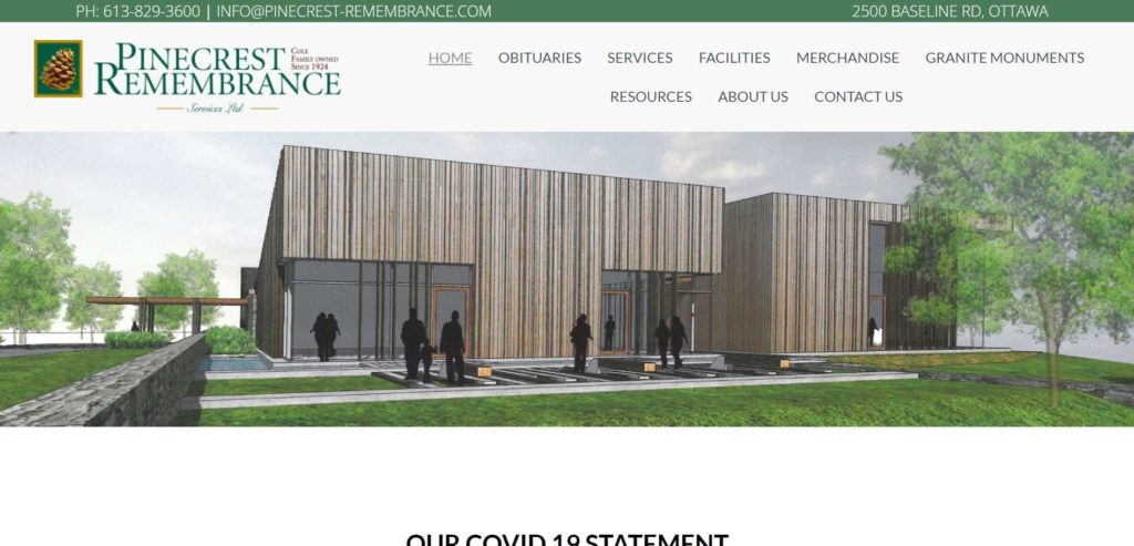 Pinecrest Remembrance Services Homepage