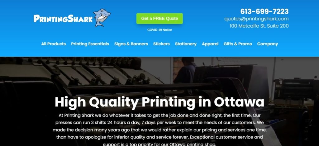 Printing Shark Homepage