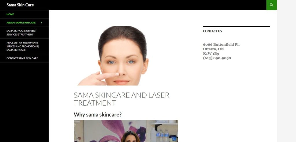 Sama Skincare and Laser Treatment Homepage