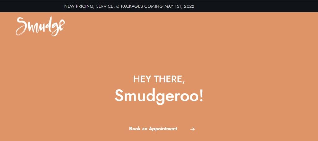 Smudge Beauty Bar Homepage