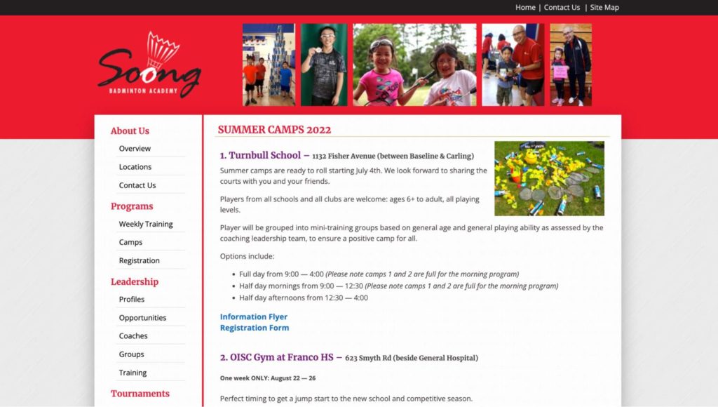 Soong Badminton Academy Homepage