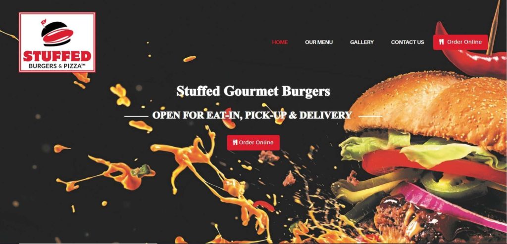 Stuffed Burgers and Pizza Homepage