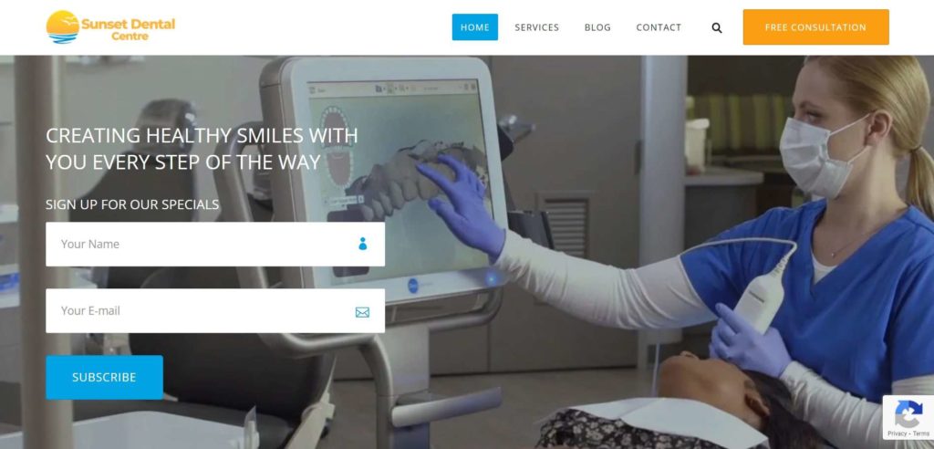 Sunset Dental Centre Homepage