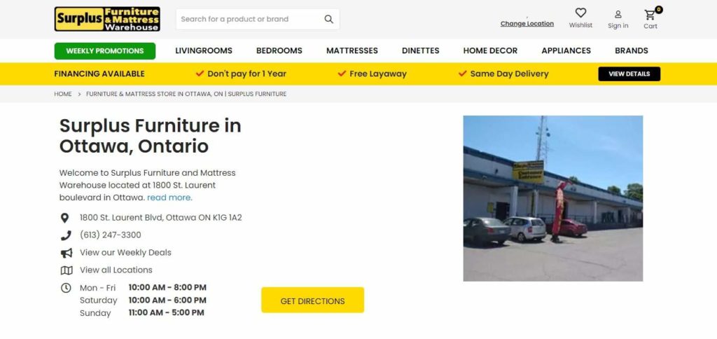 Surplus Furniture and Mattress Warehouse Homepage