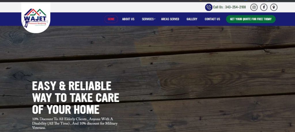 Wajet Pressure Washing Homepage