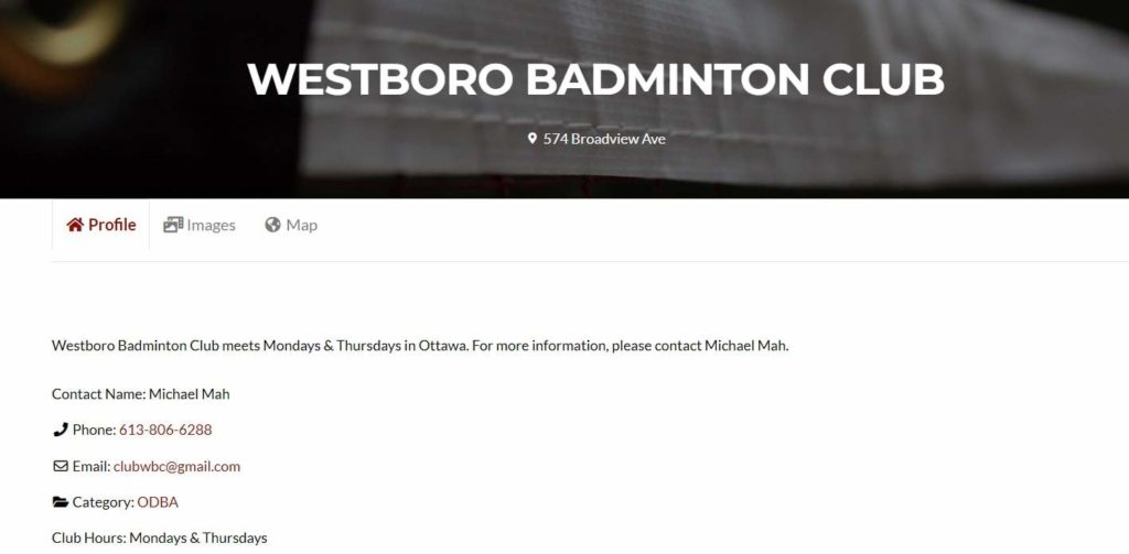 Westboro Badminton Club Homepage