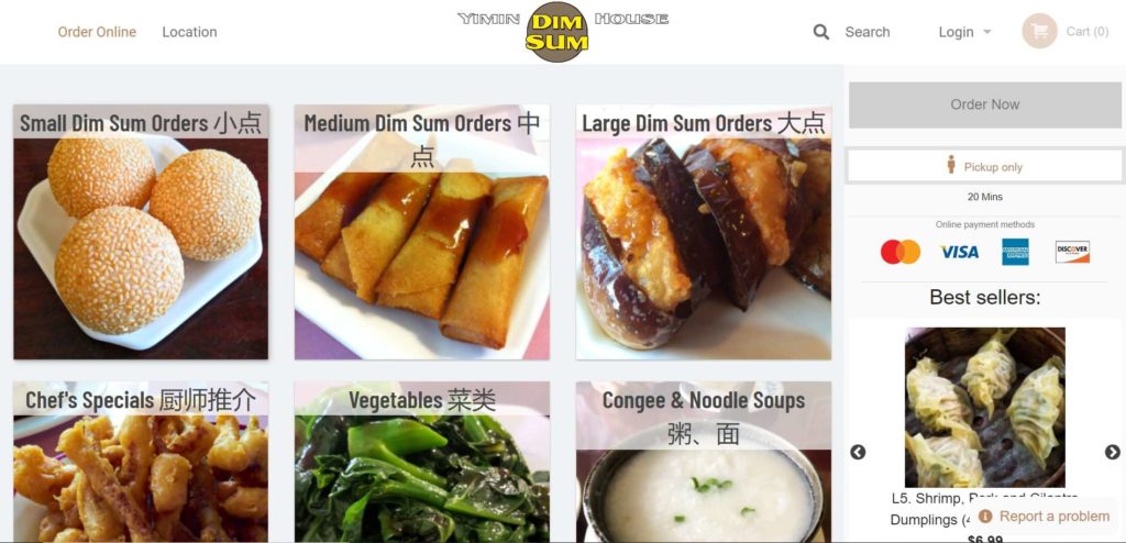 Yimin Dim Sum House Homepage