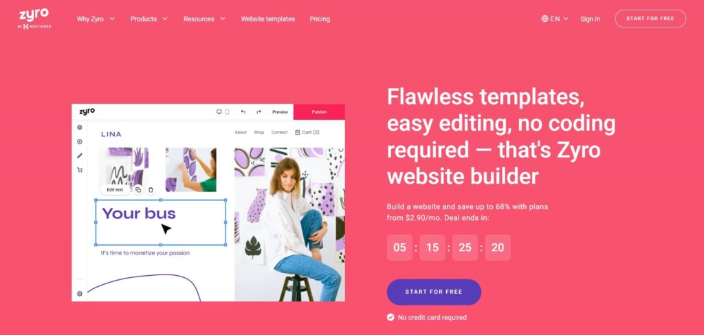 Zyro Homepage
