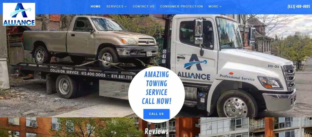 Alliance Towing Ottawa Homepage