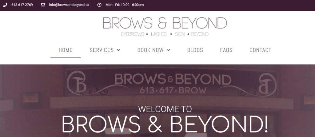 Brows & Beyond Homepage