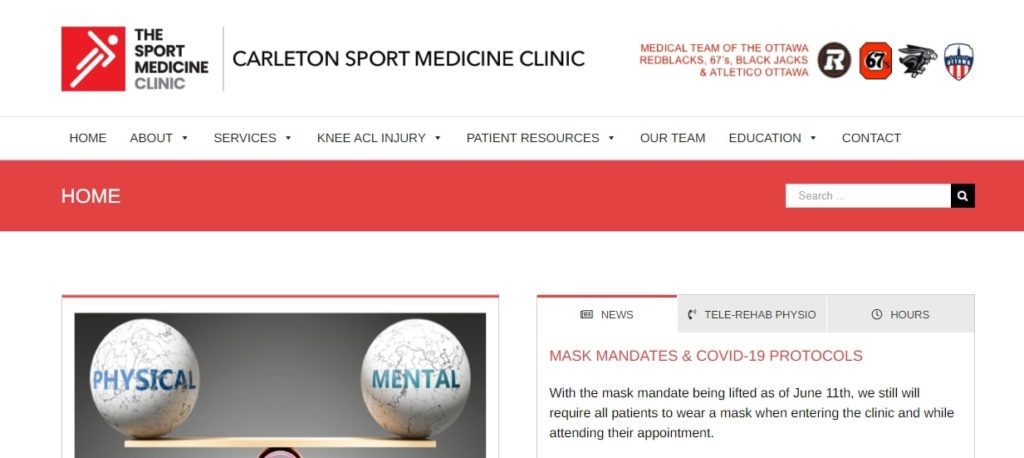 Carleton University Sport Medicine Centre Homepage