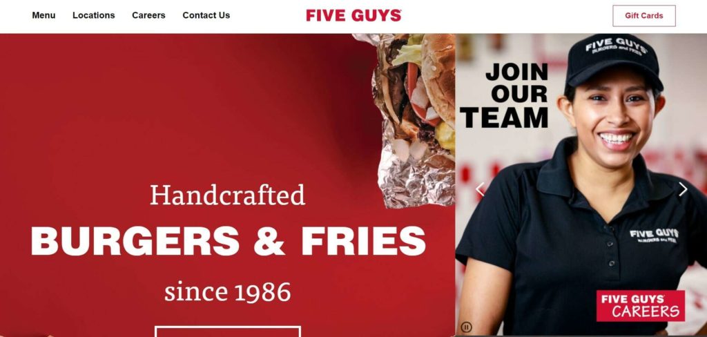 Five Guys Homepage