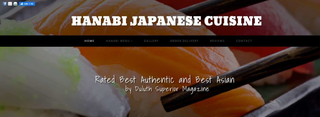 Hanabi Japanese Cuisine Homepage