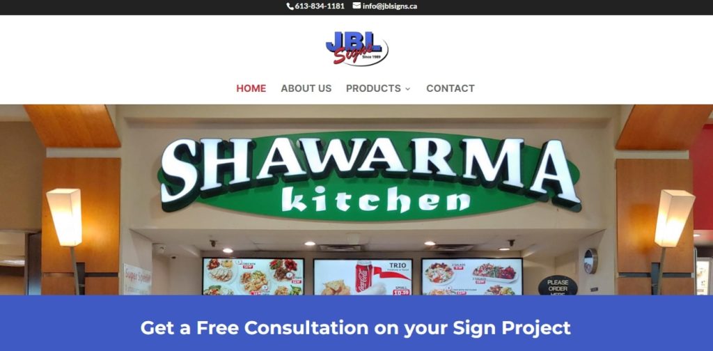 JBL Signs Homepage