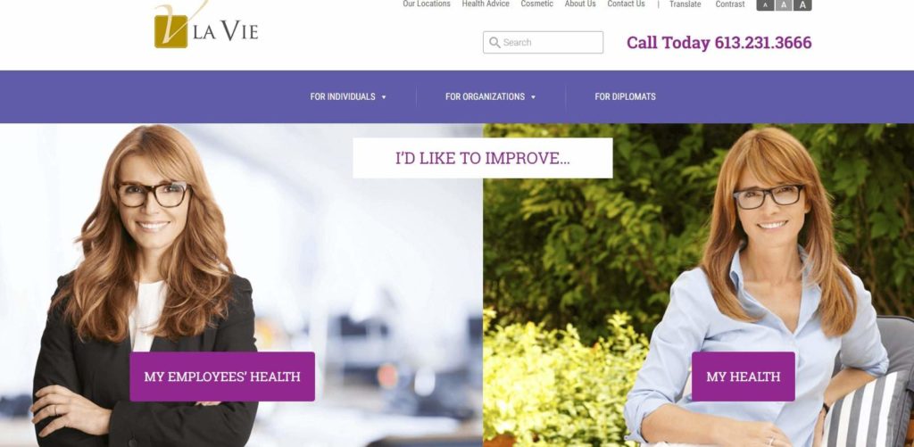 La Vie Executive Health Centre Homepage
