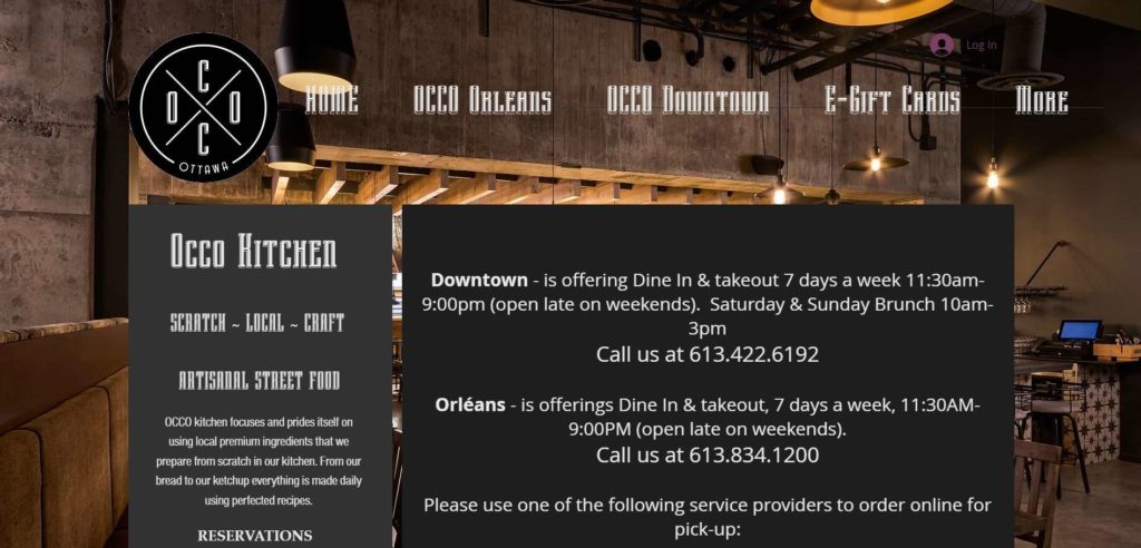 OCCO Kitchen Homepage