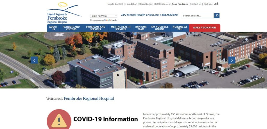 Pembroke Regional Hospital Homepage