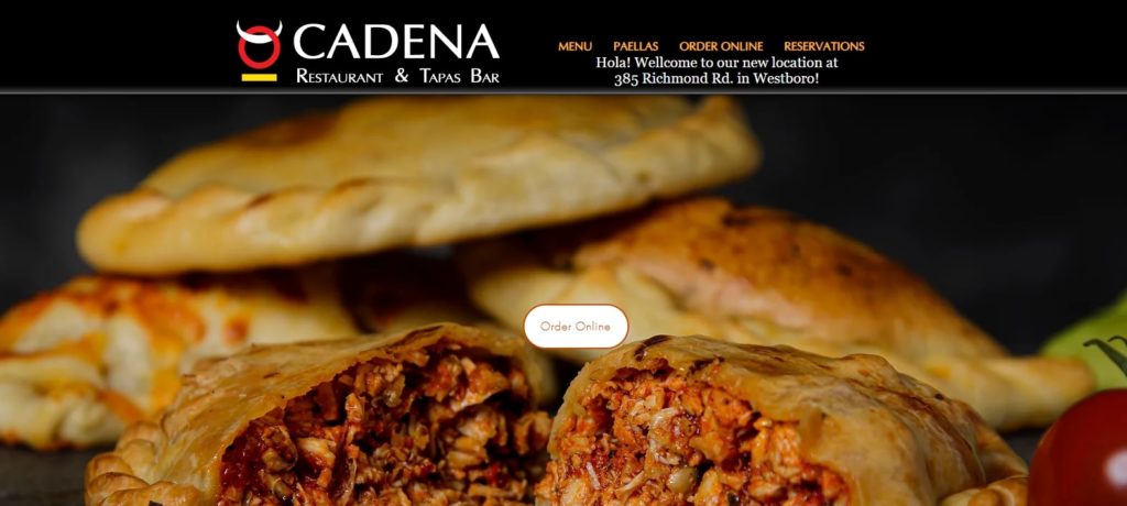 Cadena Restaurant & Tapas Bar Homepage