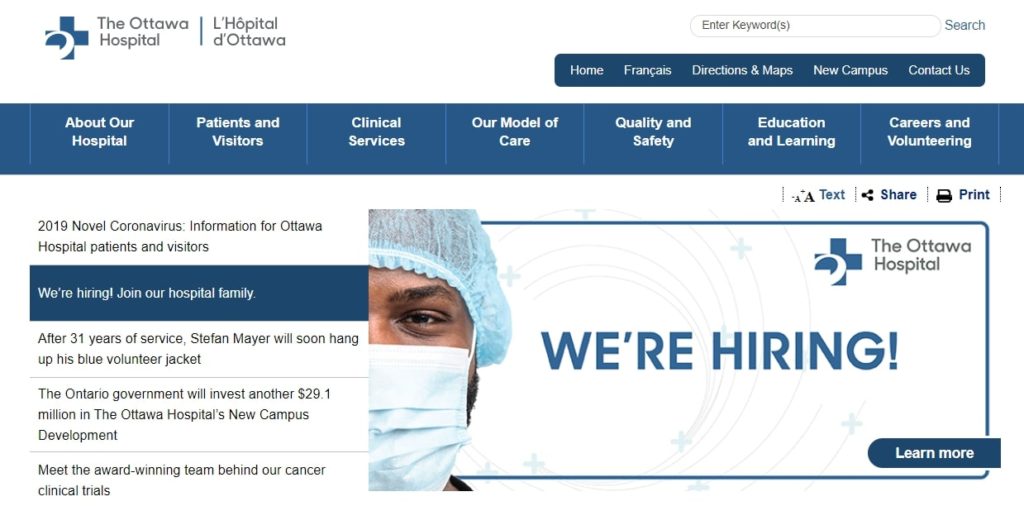 Eye Institute (Ottawa Hospital) Homepage