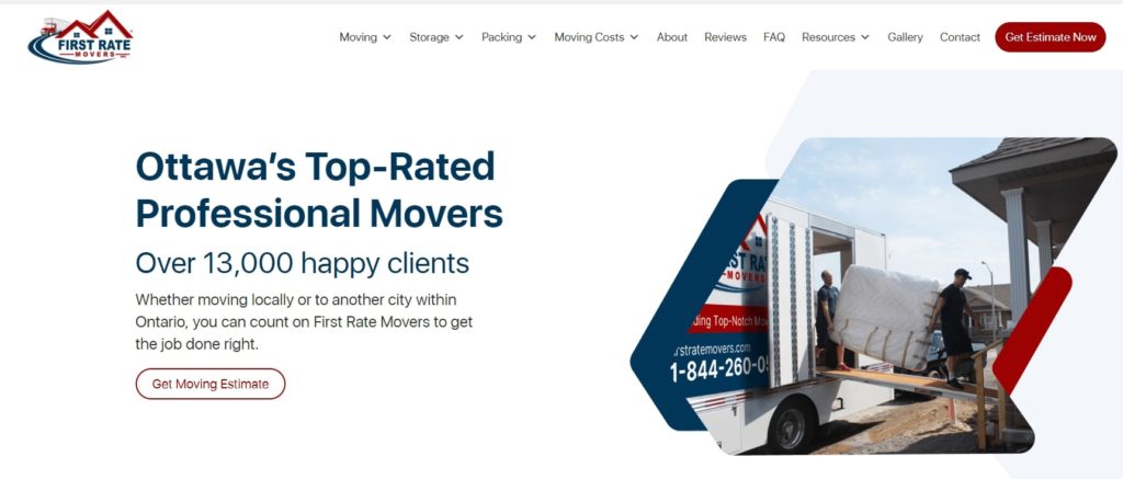 First Rate Movers Inc Homepage