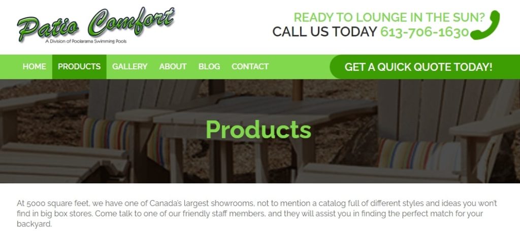 Patio Comfort Homepage
