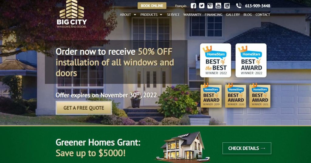 Big City Windows and Doors Homepage