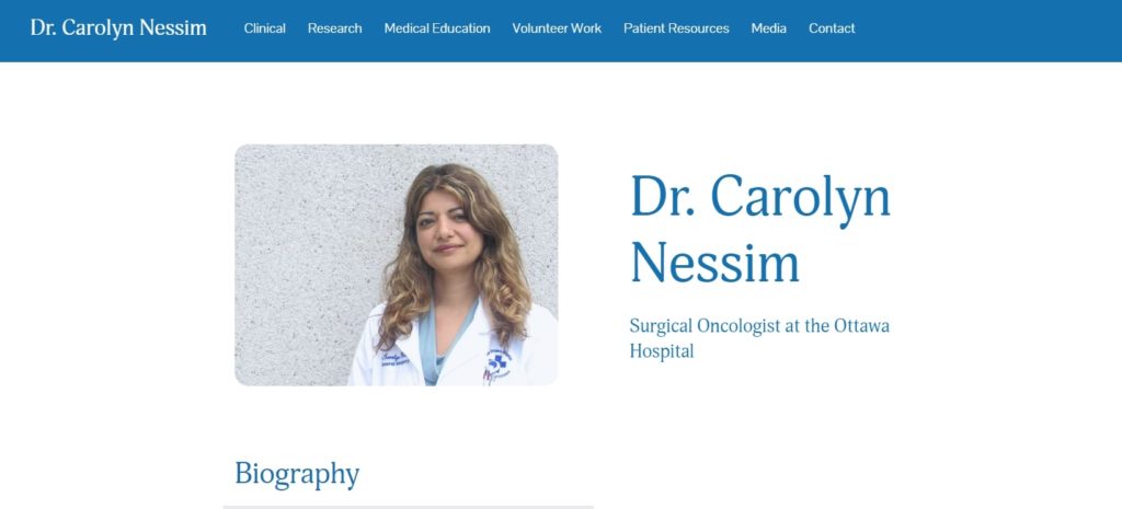 Dr. Carolyn Nessim’s Clinic Homepage