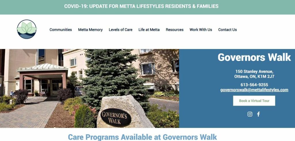 Governors Walk Retirement Residence Homepage