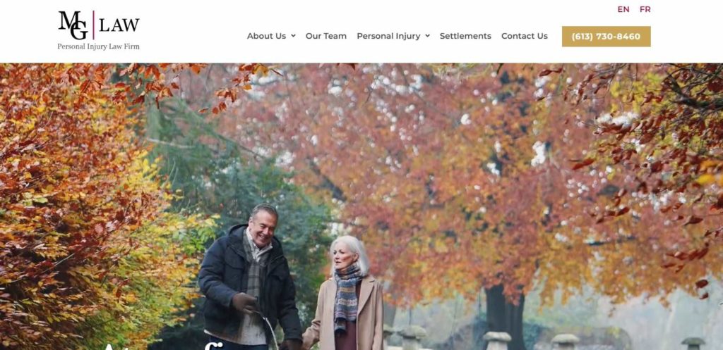 MG Law Personal Injury Lawyers Homepage