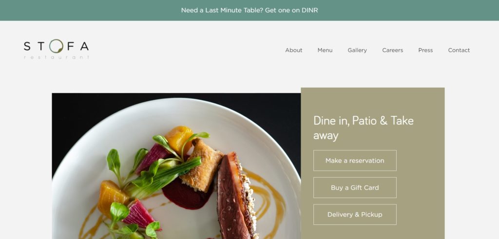 Stofa Restaurant Homepage