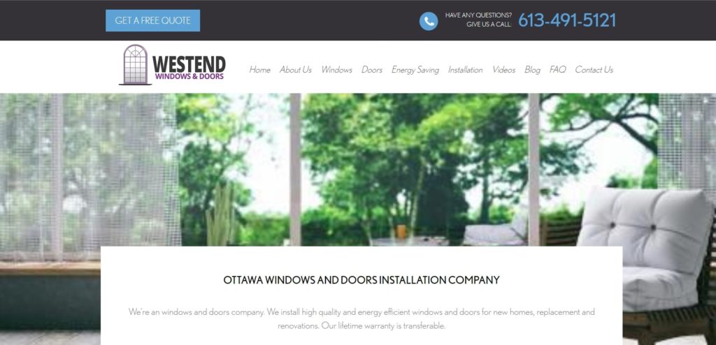 Westend Windows and Doors Ottawa Homepage