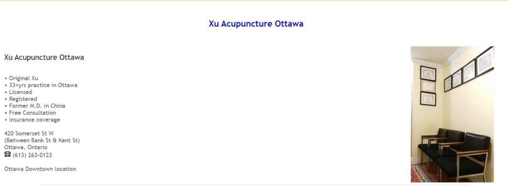 Xu Acupuncture Ottawa Homepage