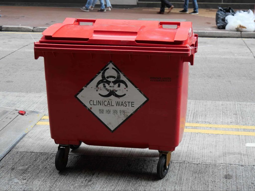 Acceptable Metal or Plastic Garbage BagContainer