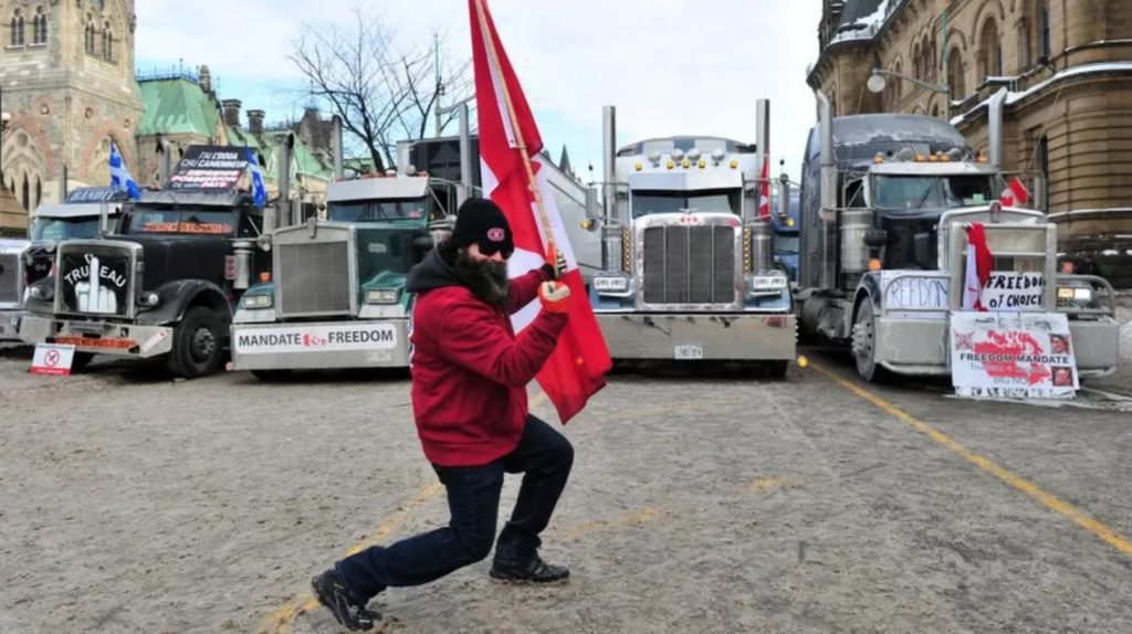 Freedom Convoy protester