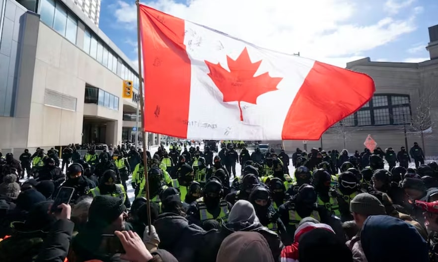 Police and protesters