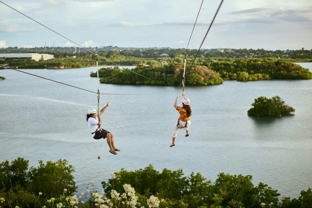 Cross a river on a zipline