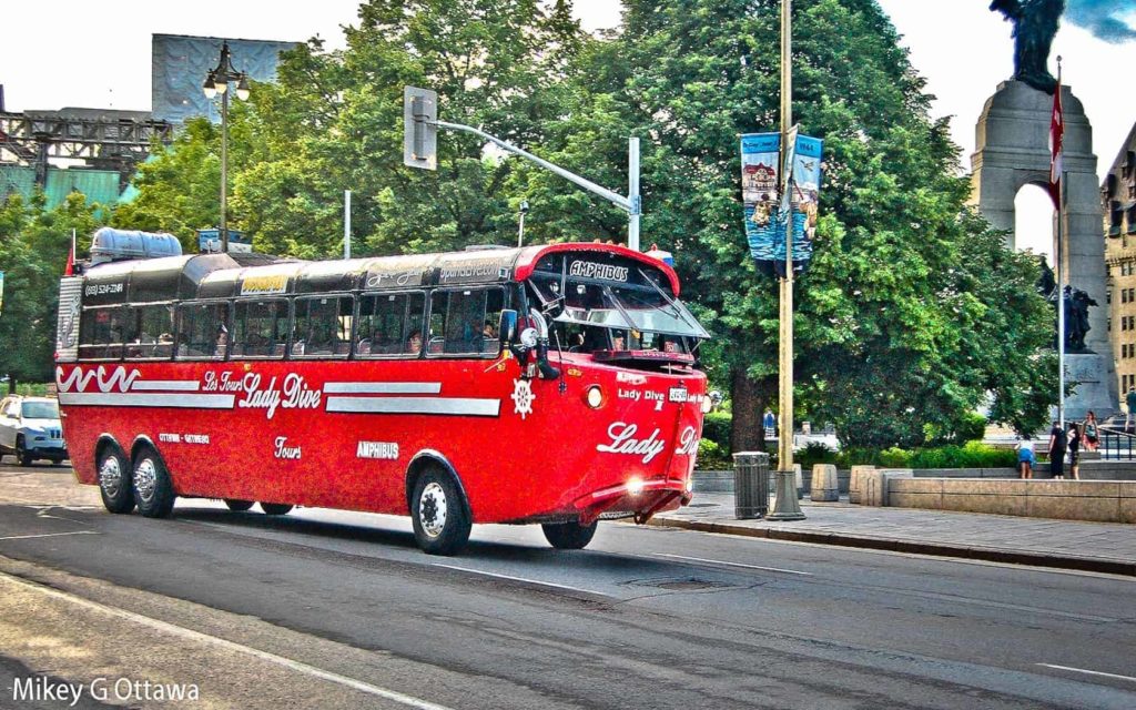 Take a tour through the city on an Amphibus