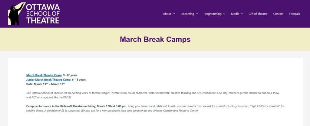 March Break Theatre Camp