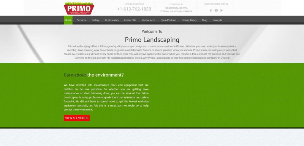 Primo Landscaping Homepage