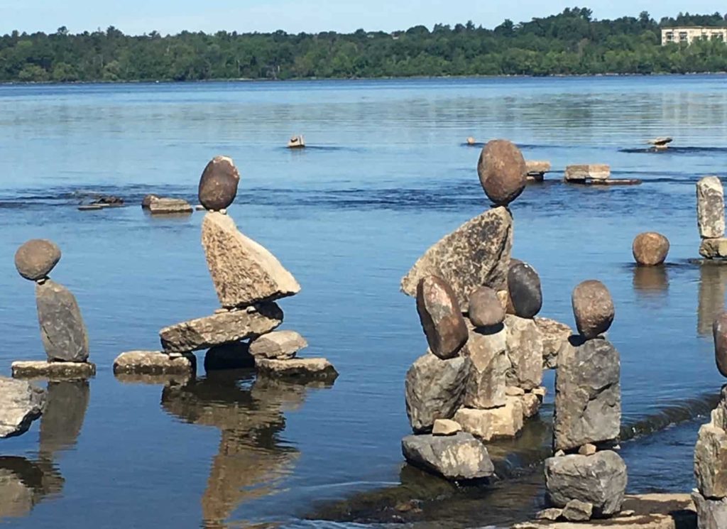 The sculptures make use of natural balance