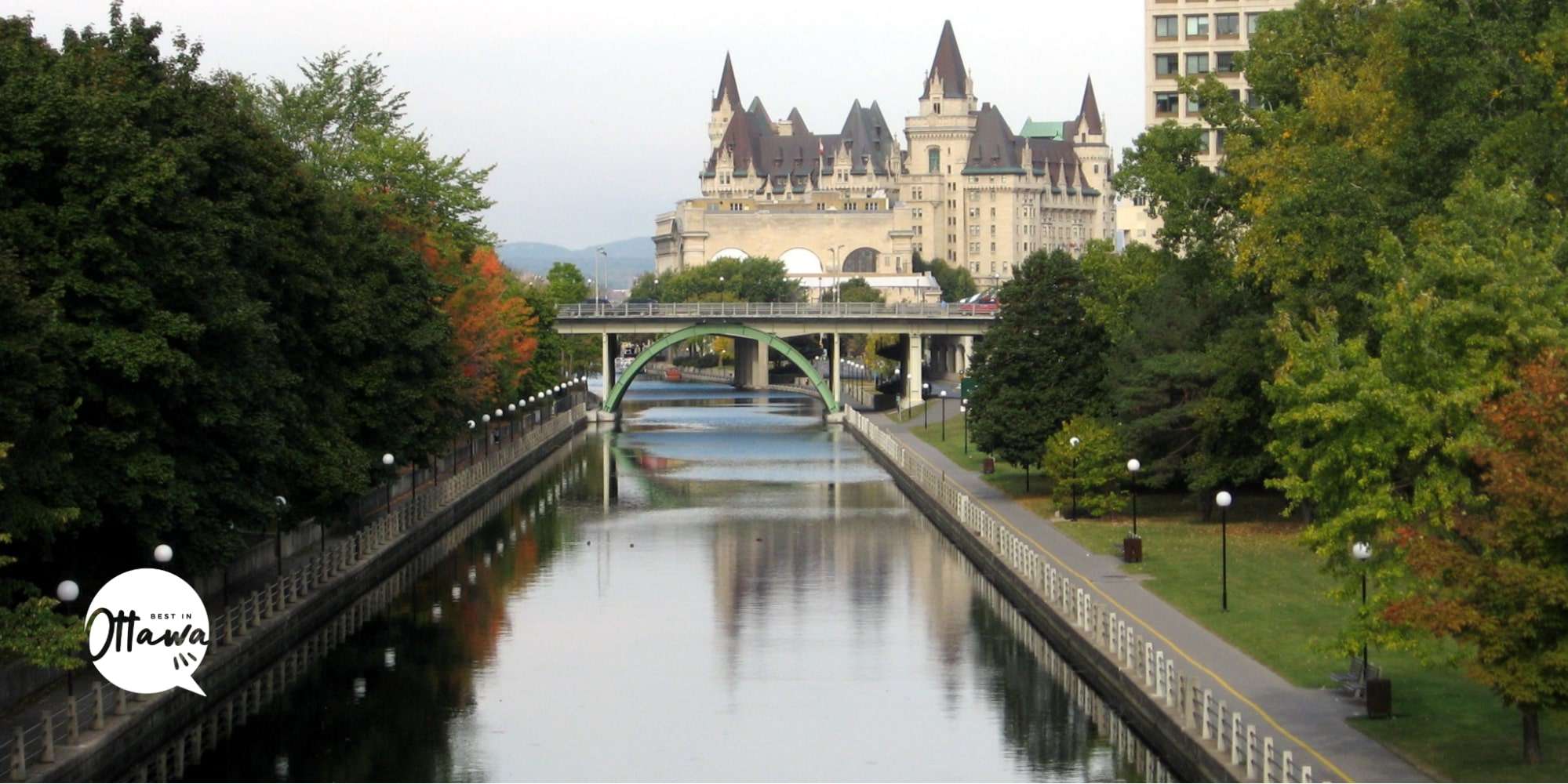 Walking across the Corktown Footbridge in Ottawa