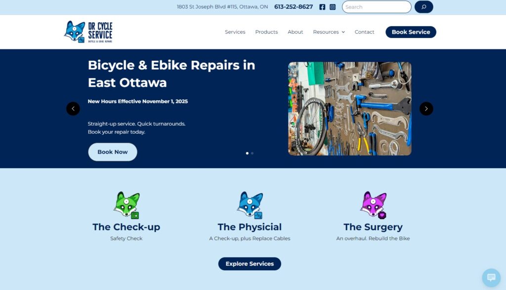 dr cycle service homepage